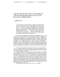 taking the bitter with the sweet: a law of war