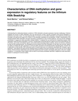 Characteristics of DNA methylation and gene expression in