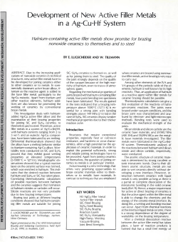 Development of New Active Filler Metals in a Ag