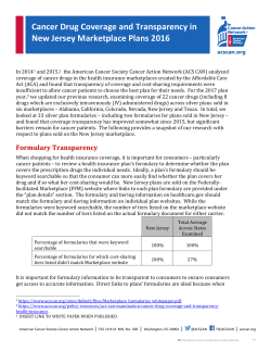 New Jersey - American Cancer Society Cancer Action Network