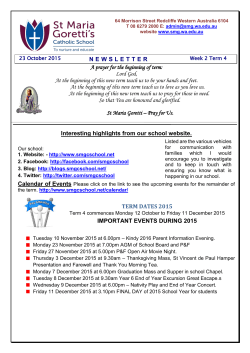 A prayer for the beginning of term - St Maria Goretti`s Catholic School