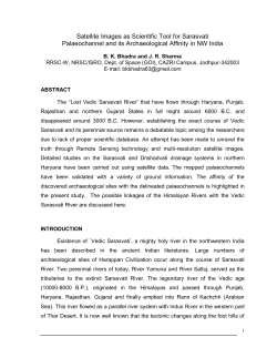 Satellite Images as Scientific Tool for Sarasvati Palaeochannel and
