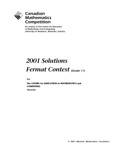 2001 - CEMC - University of Waterloo