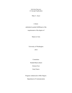 Activism Success: A Concept Explication Mary C. Joyce A thesis