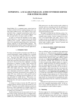 Supernova - A scalable parallel audio synthesis
