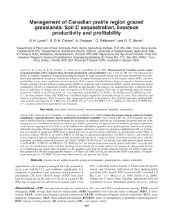 Management of Canadian prairie region grazed grasslands: Soil C