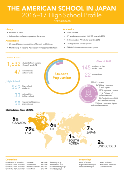 THE AMERICAN SCHOOL IN JAPAN 2016&ndash;17 High School Profile
