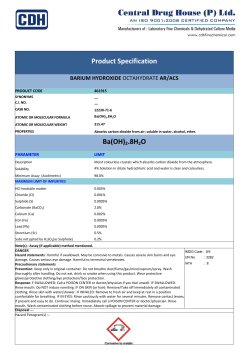 Product Specification Ba(OH)2.8H2O