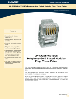 LP-RJ256P6CTLUS Telephony Gold Plated Modular Plug, Three