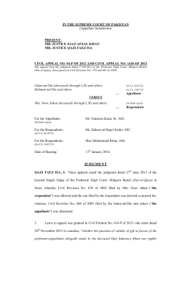 judgment - Supreme Court of Pakistan