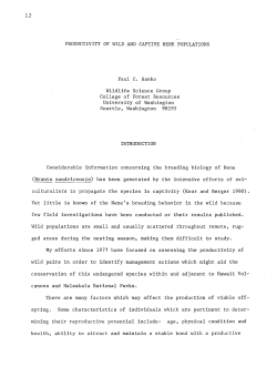 PRODUCTIVITY OF WILD AND CAPTIVE NENE
