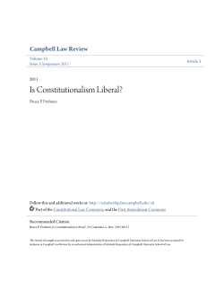 Is Constitutionalism Liberal? - Scholarly Repository @ Campbell