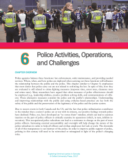 Police Activities, Operations, and Challenges