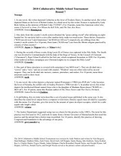 2010 Collaborative Middle School Tournament Round 7