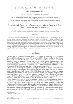 Leachates of Eucalyptus globulus in Intermittent