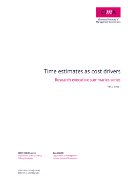 Time estimates as cost drivers