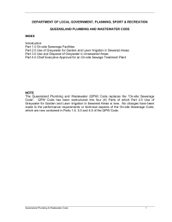 Queensland Plumbing and Wastewater Code