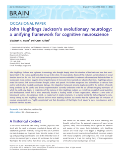 John Hughlings Jackson`s evolutionary neurology