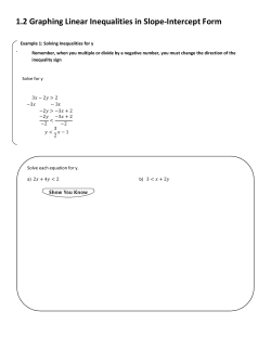 1.2 Graphing Linear Inequalities in Slope-Intercept Form