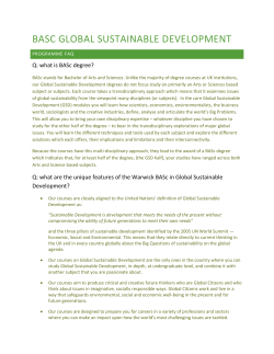 BASC GLOBAL SUSTAINABLE DEVELOPMENT