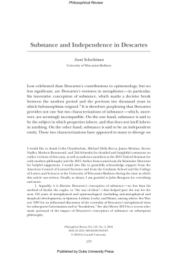 Substance and Independence in Descartes