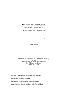 Marxism and Black Nationalism in the 1960`s