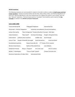 Unit 6 (1865-1898) Transcontinental RR