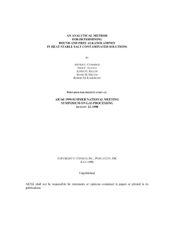 Bound and Free Amine analysis