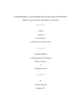 ECOGEOGRAPHICAL AND INTRINSIC POSTZYGOTIC ISOLATION