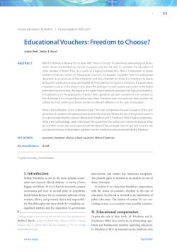 Educational Vouchers: Freedom to Choose?