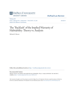The "Backlash" of the Implied Warranty of