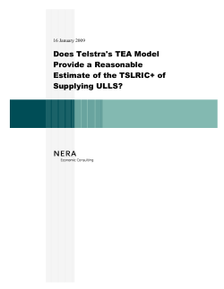 Does Telstra`s TEA Model Provide a Reasonable Estimate of the