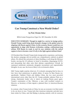Can Trump Construct a New World Order?