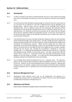 Section 14 - Deferred Zones