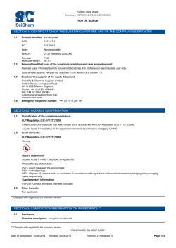 Iron (II) Sulfide SECTION 1: IDENTIFICATION OF THE SUBSTANCE