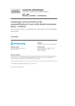 Community versus network on the commodification of cows in the