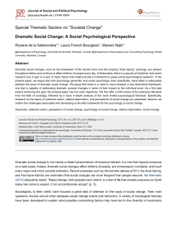Dramatic Social Change: A Social Psychological Perspective