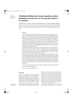 Modelling individual growth and competition in plant populations