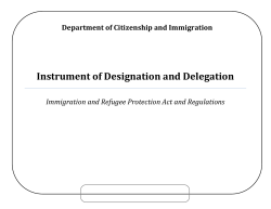 Instrument of Designation and Delegation