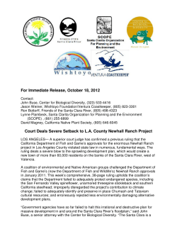 For Immediate Release, October 18, 2012 Court Deals Severe