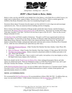 ROW`s SHORT GUIDE TO BOISE, IDAHO