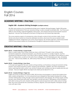 English Courses Spring 2016