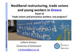Neoliberal restructuring, trade unions and young workers in Greece