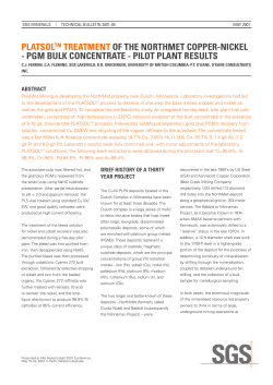 platsoltm treatment of the northmet copper-nickel - pgm bulk