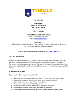 Spiritual Formation [SPIR 0700W]