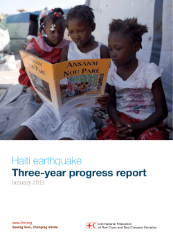 Haiti earthquake Three-year progress report