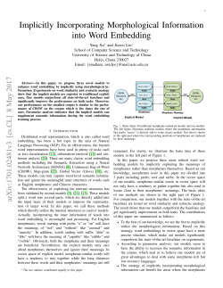 Implicitly Incorporating Morphological Information into Word