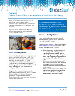 Getting Enough Sleep Improves Safety, Health and Well