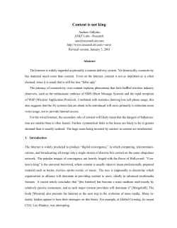 Content is not king - Digital Technology Center