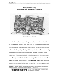 Immigrant Housing: Lower East Side Manhattan Tenements